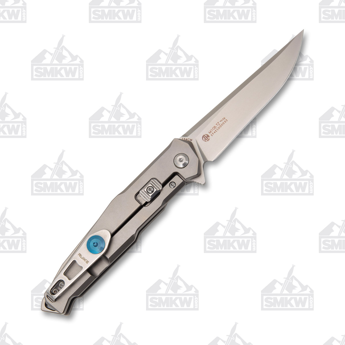 Ruike M108-TZ Folding Knife Titanium 3.46in Bead Blast Drop Point Blade RUM108TZ View 3