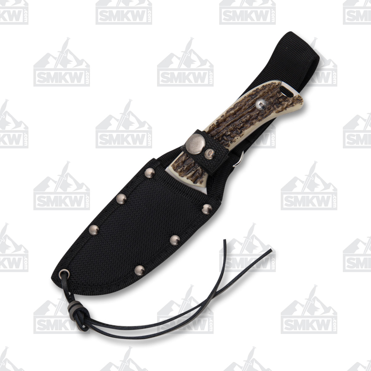American Hunter Fixed Blade Knife 8in Plain Edge Imitation Stag AH015 View 3
