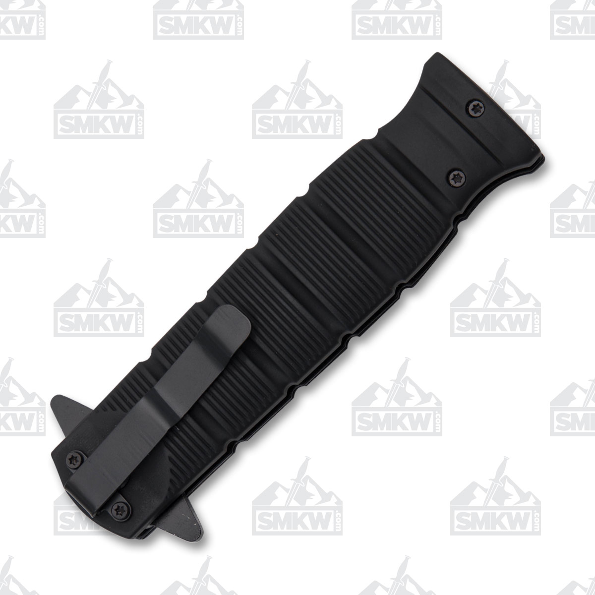 Szco Combat Folding Knife 3.5 Inch Plain Black Clip Point 300480BK View 2