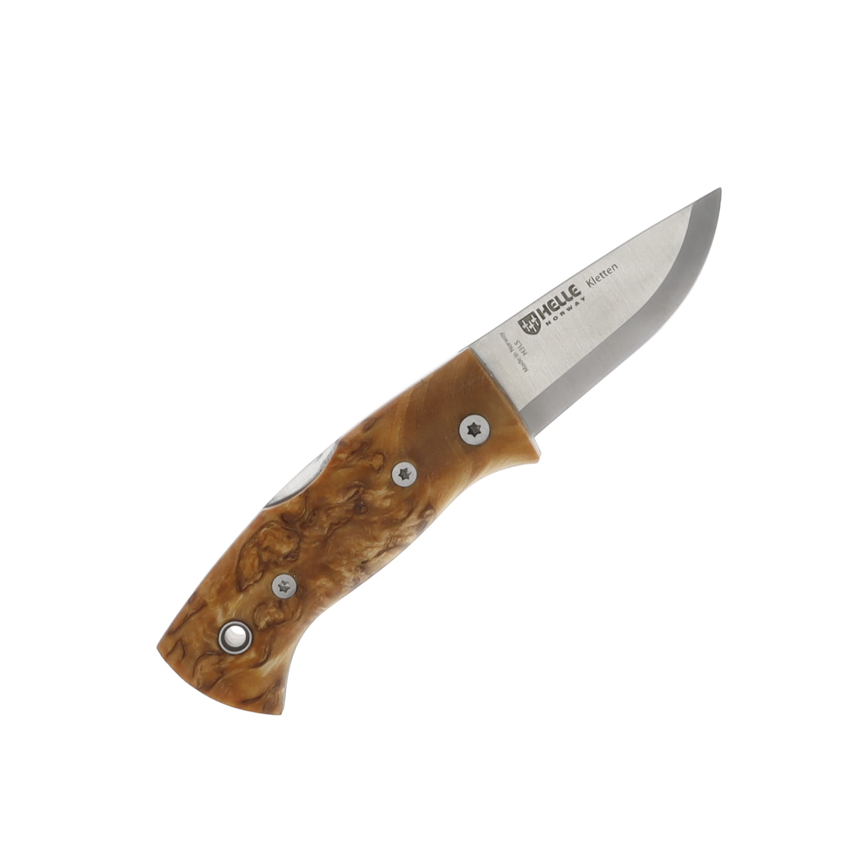 Helle Kletten Lockback Folding Knife Scandi Grind/Curly Birch HF662 View 1