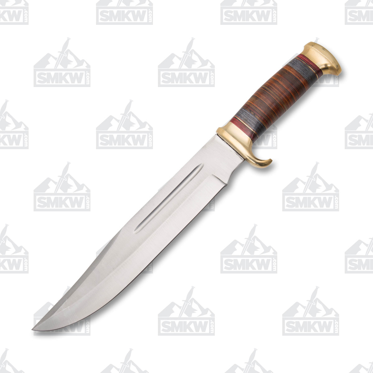 SZCO Supplies Big Bad Bowie Stacked Leather 11in Plain Satin Blade 203413 View 2