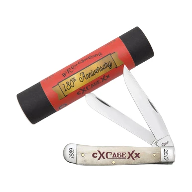 Case CXXX 130th Anniversary Natural Bone Trapper Folding Knife CAT130SBL View 2