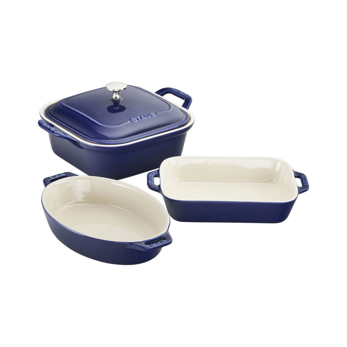 Staub Ceramic Baking Dish Set of 4 Dark Blue 1014875 View 1