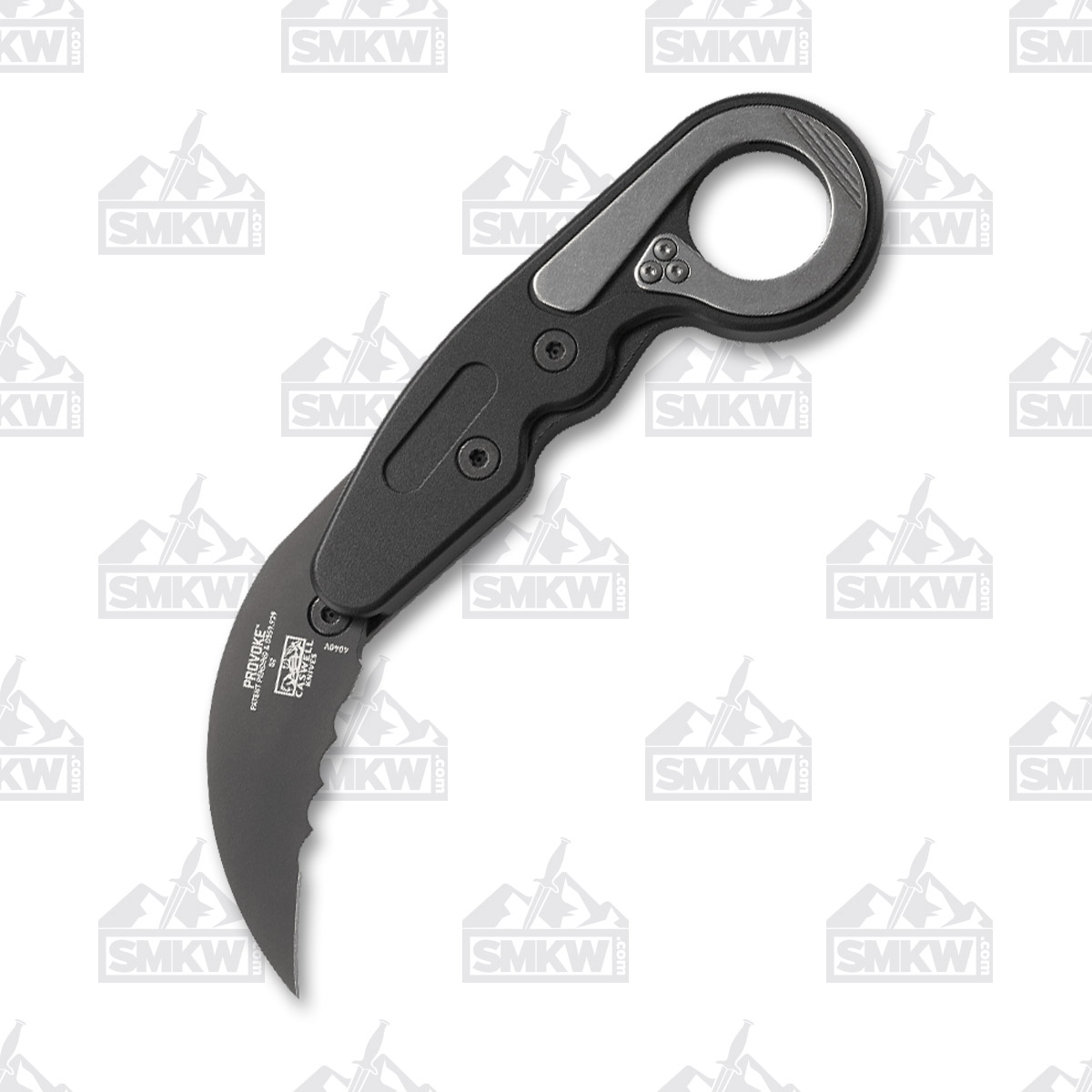 CRKT Provoke Kinematic Folding Knife Tactical All Black Veff Serrated CR4040V View 2