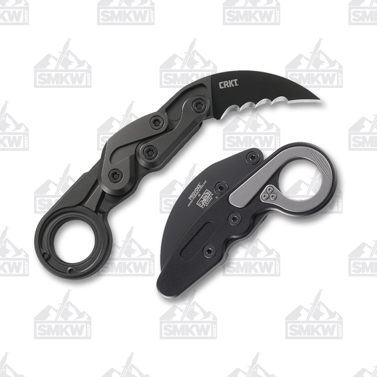 CRKT Provoke Kinematic Folding Knife Tactical All Black Veff Serrated CR4040V View 1