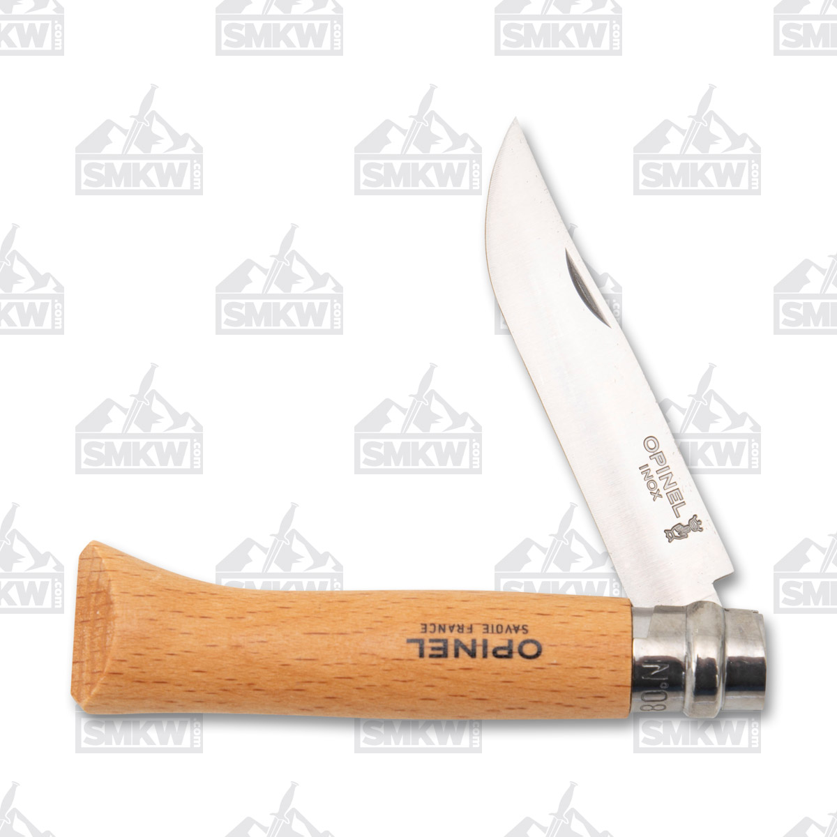 Opinel No. 08 Stainless Steel Folding Knife Beechwood OP000405BP View 2