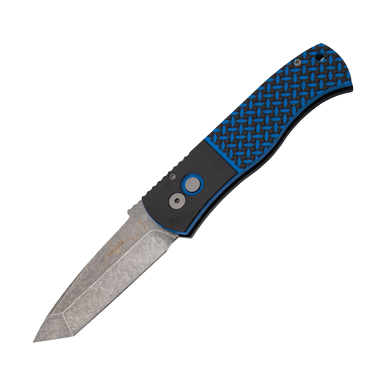 ProTech Emerson CQC7 Automatic Knife Acid Wash Tanto/Black Aluminum with Blue Black G-10 AUPTE7T34 View 2