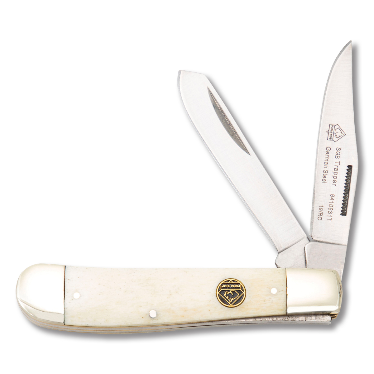 Puma SGB Trapper Smooth White Bone Folding Pocket Knife PKC6410631T View 1