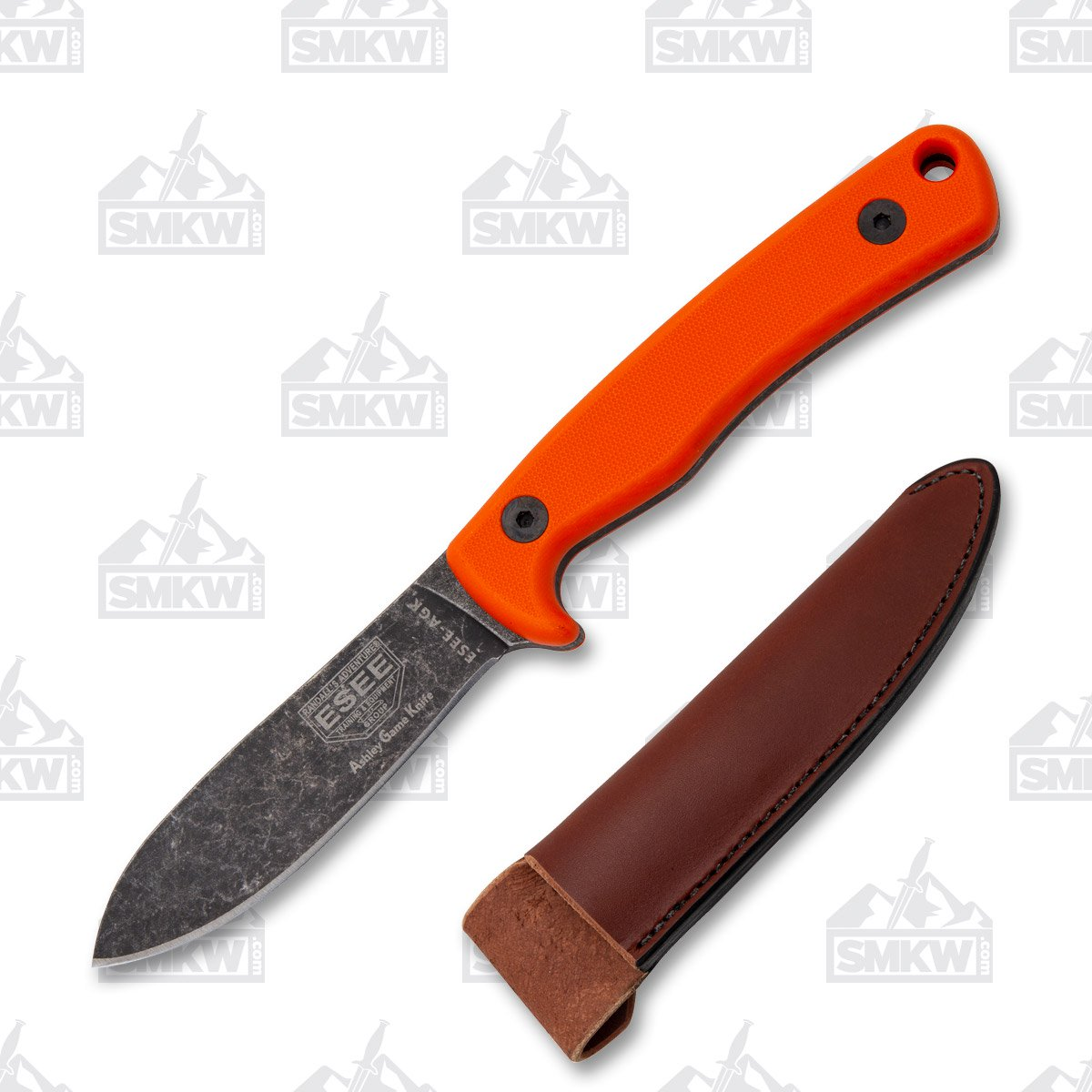 ESEE Knives Ashley Game Knife Orange G10 Fixed Black Stonewashed Blade ESEEAGKOR View 1