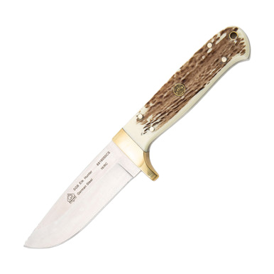 Puma SGB Elk Hunter Fixed Blade Knife 4.2in Plain POM Commando Stag Leather Sheath PKC6816050CS View 2