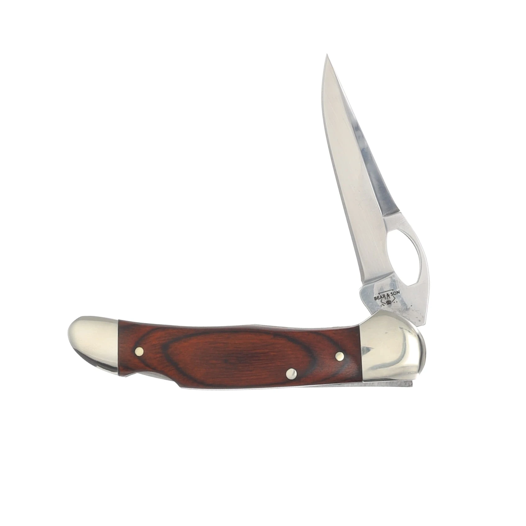 Bear & Son Cowhand Lockback 2.87in Satin Clip Point Rosewood BR2149L View 3