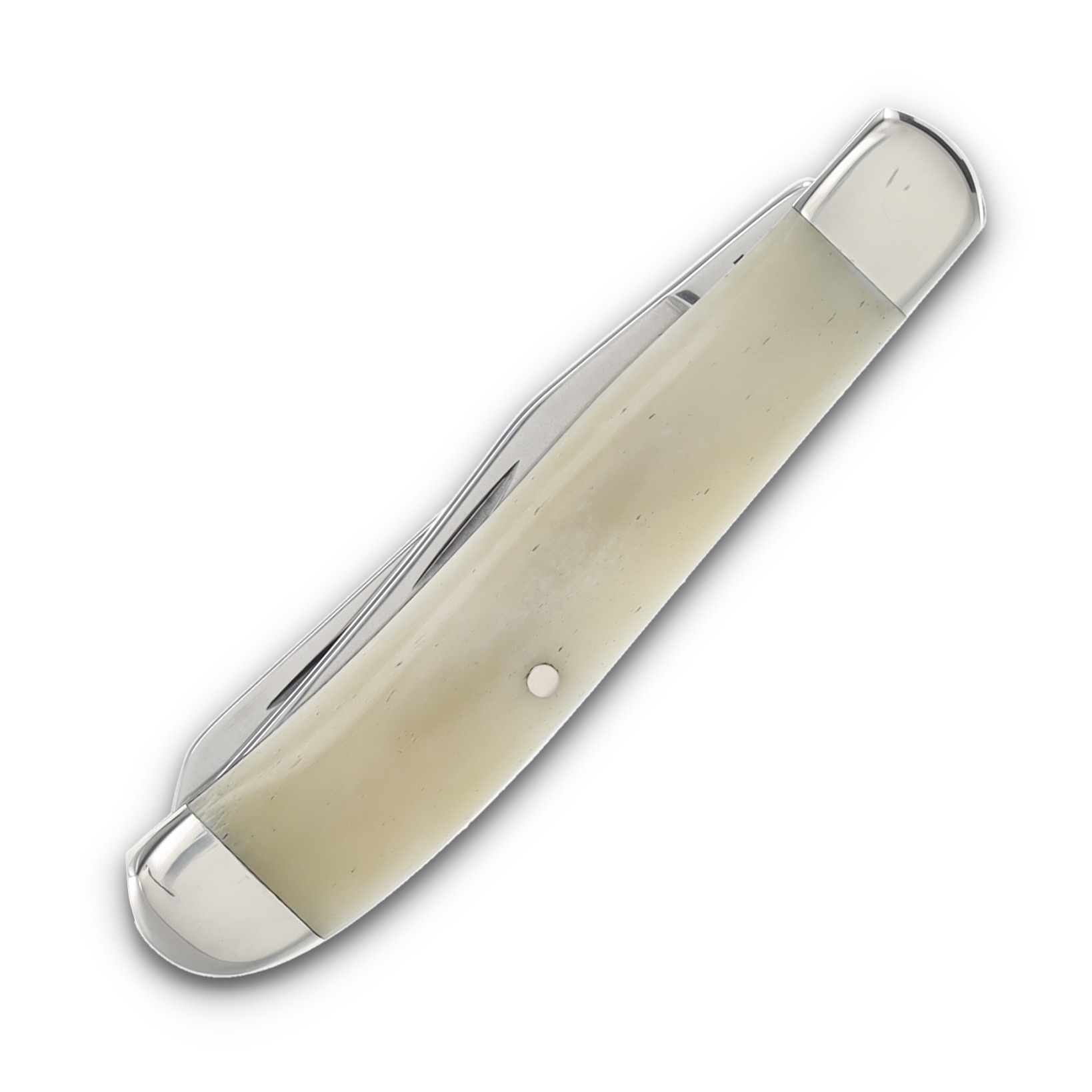 Bear & Son White Smooth Bone Mini Trapper Folding Knife BRWSB07 View 3