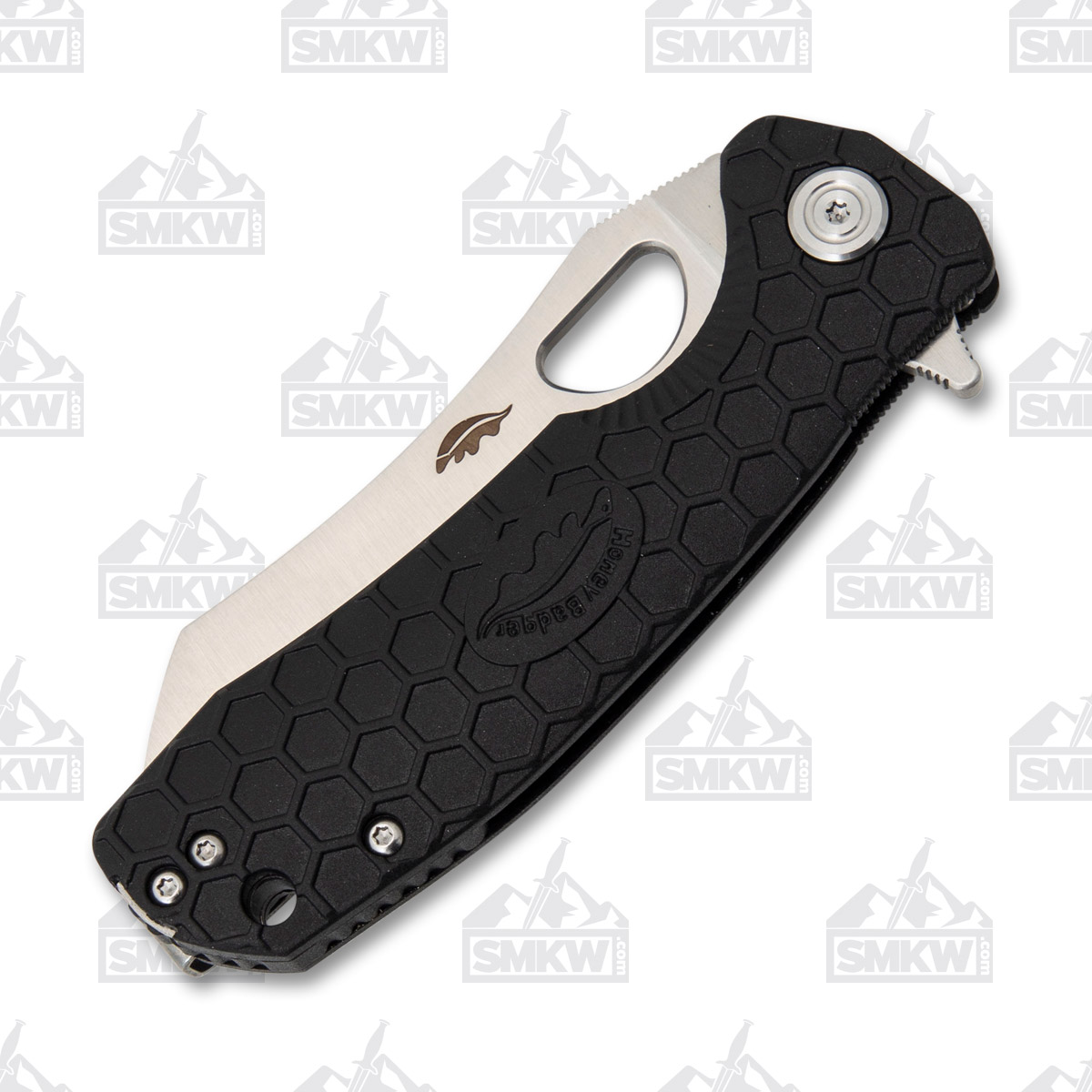 Honey Badger Med Wharncleaver Flipper Knife Black 3.19in Satin Blade HB1038 View 5