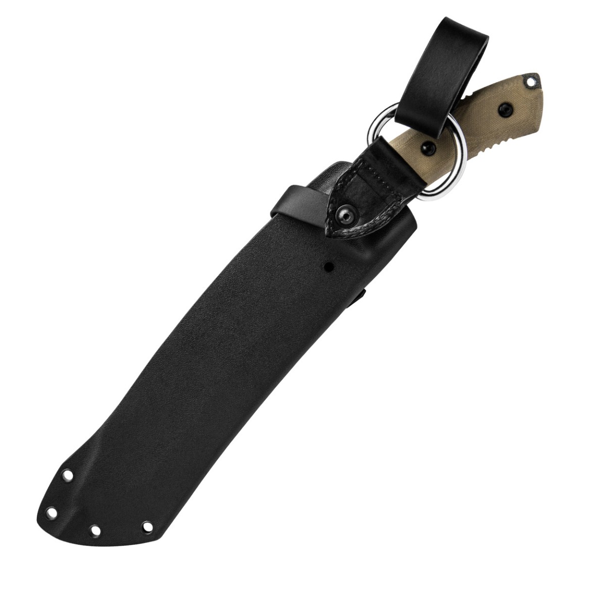 TOPS Tundra Trekker Fixed Blade Green Canvas Micarta 9in Sawback Kukri TPTDTK01 View 4