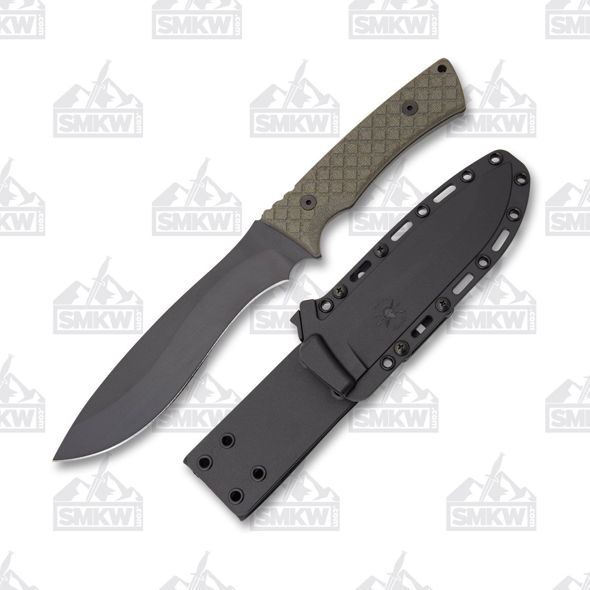 Spartan Blades Machai Fixed Blade Knife DLC 1095 Recurve/OD Green Micarta SBSL002GN View 1