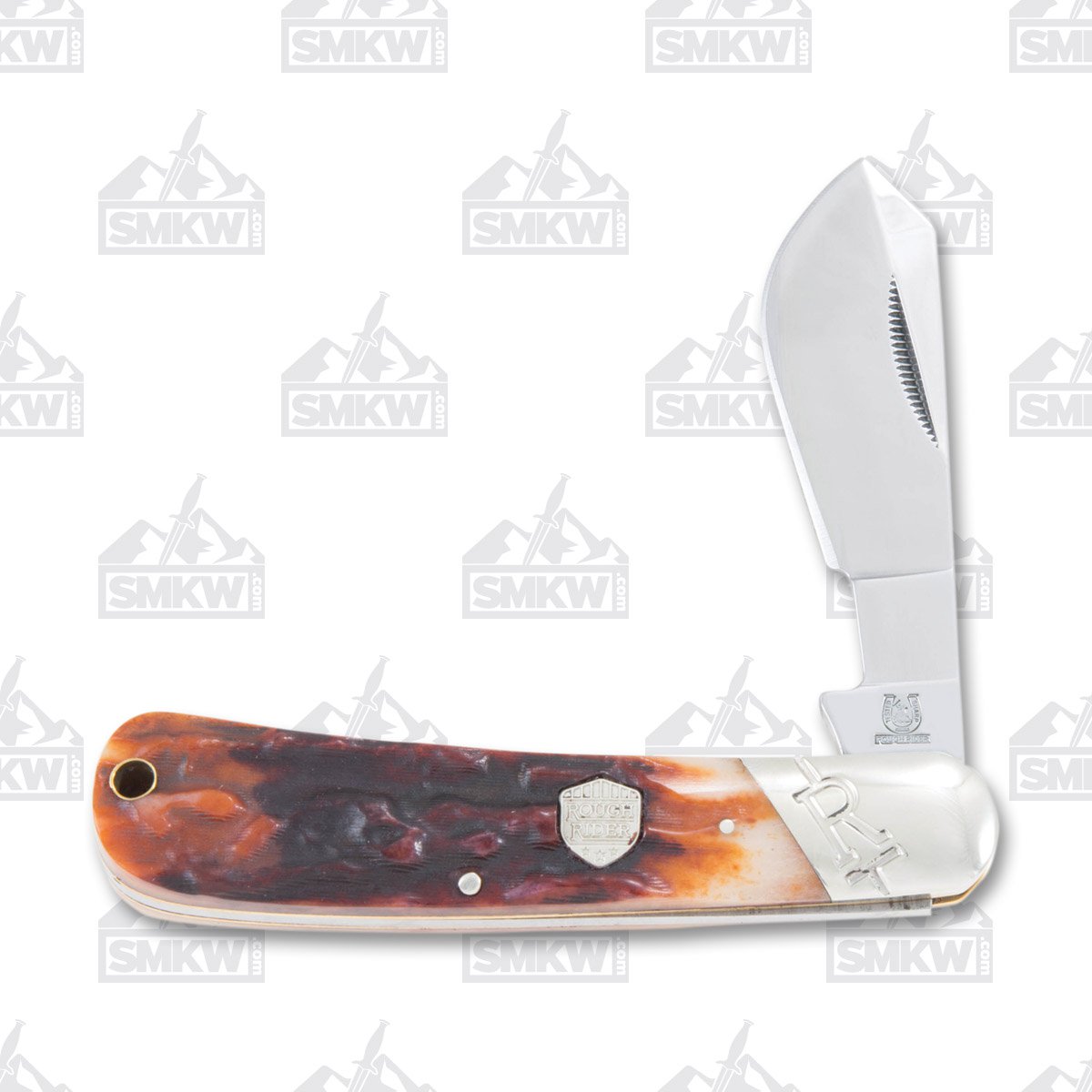 Rough Ryder Brown Stag Bone Cotton Sampler Folding Knife RR1727 View 1