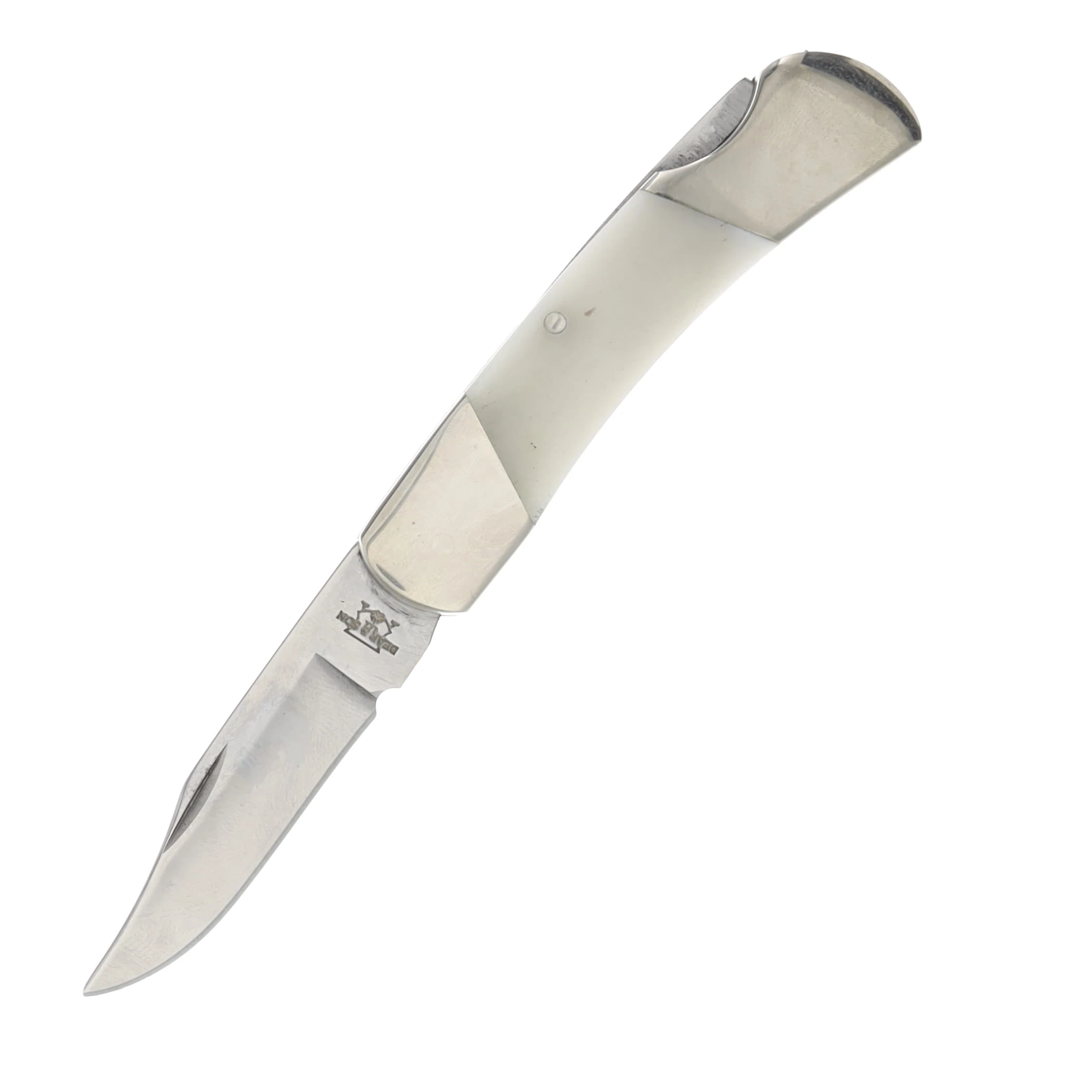 Bear & Son White Smooth Bone Executive Lockback Folding Knife BRWSB26 View 1