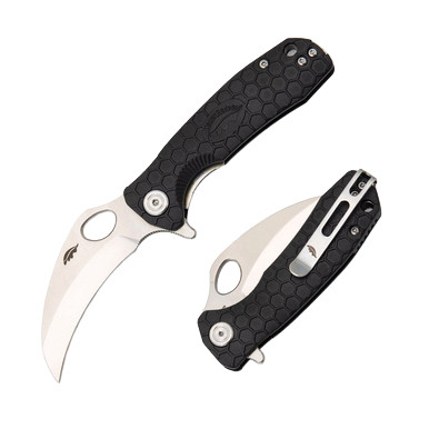 Honey Badger Knives Small Claw Folding Knife Black FRN 2.75in Satin Blade HB1141 View 1
