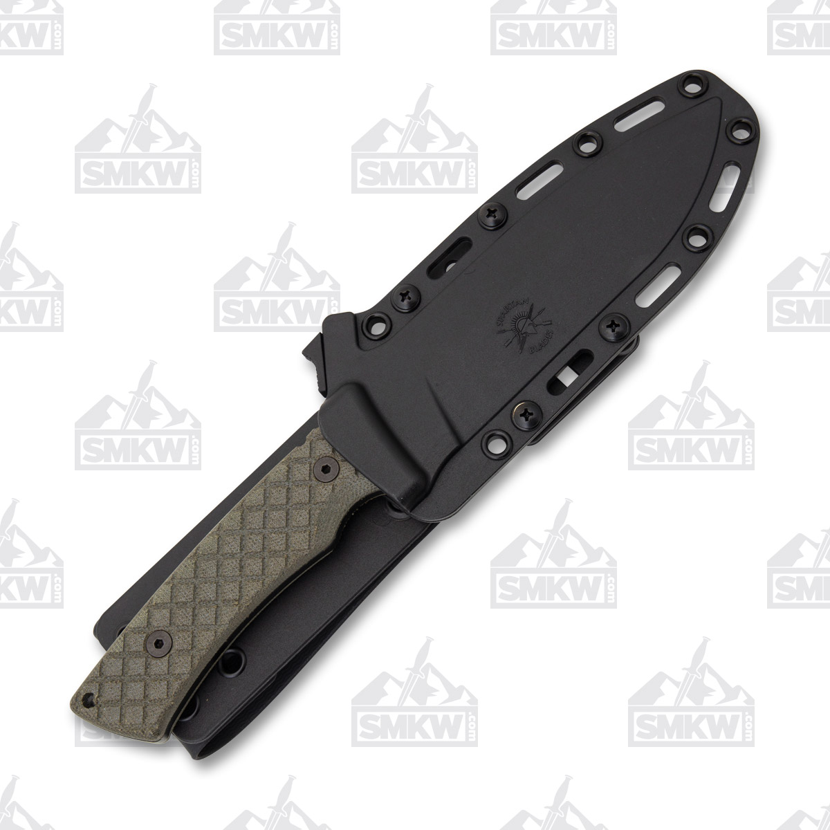 Spartan Blades Damysus Fixed Knife Green 5.5in Plain Black Drop Point SBSL003GN View 6
