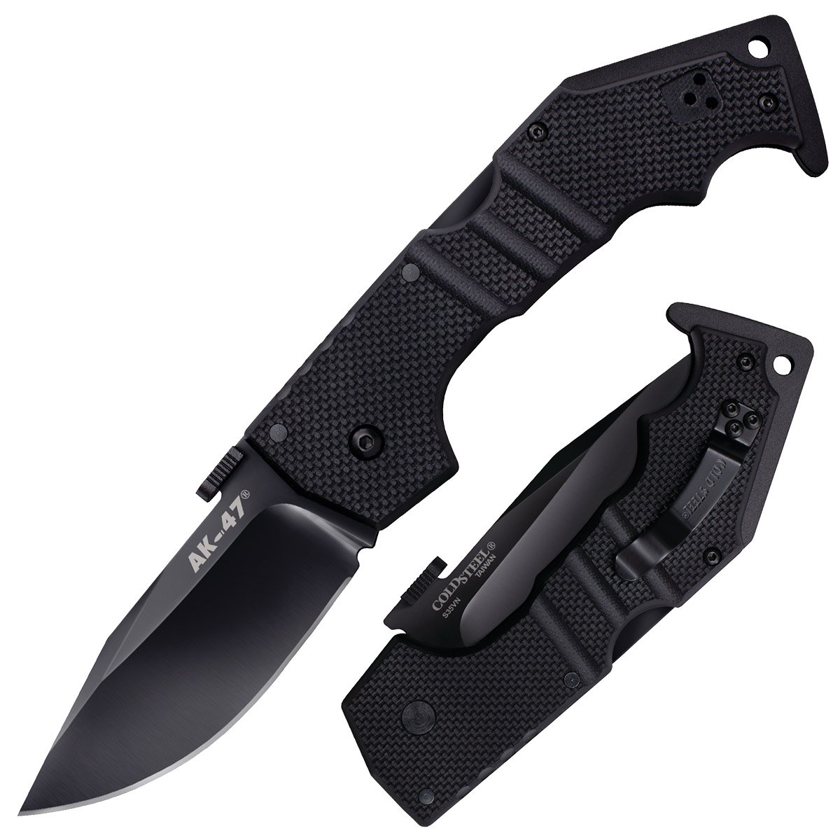 Cold Steel AK-47 Folding Knife 3.5in Plain Black Clip Point CS58M View 7