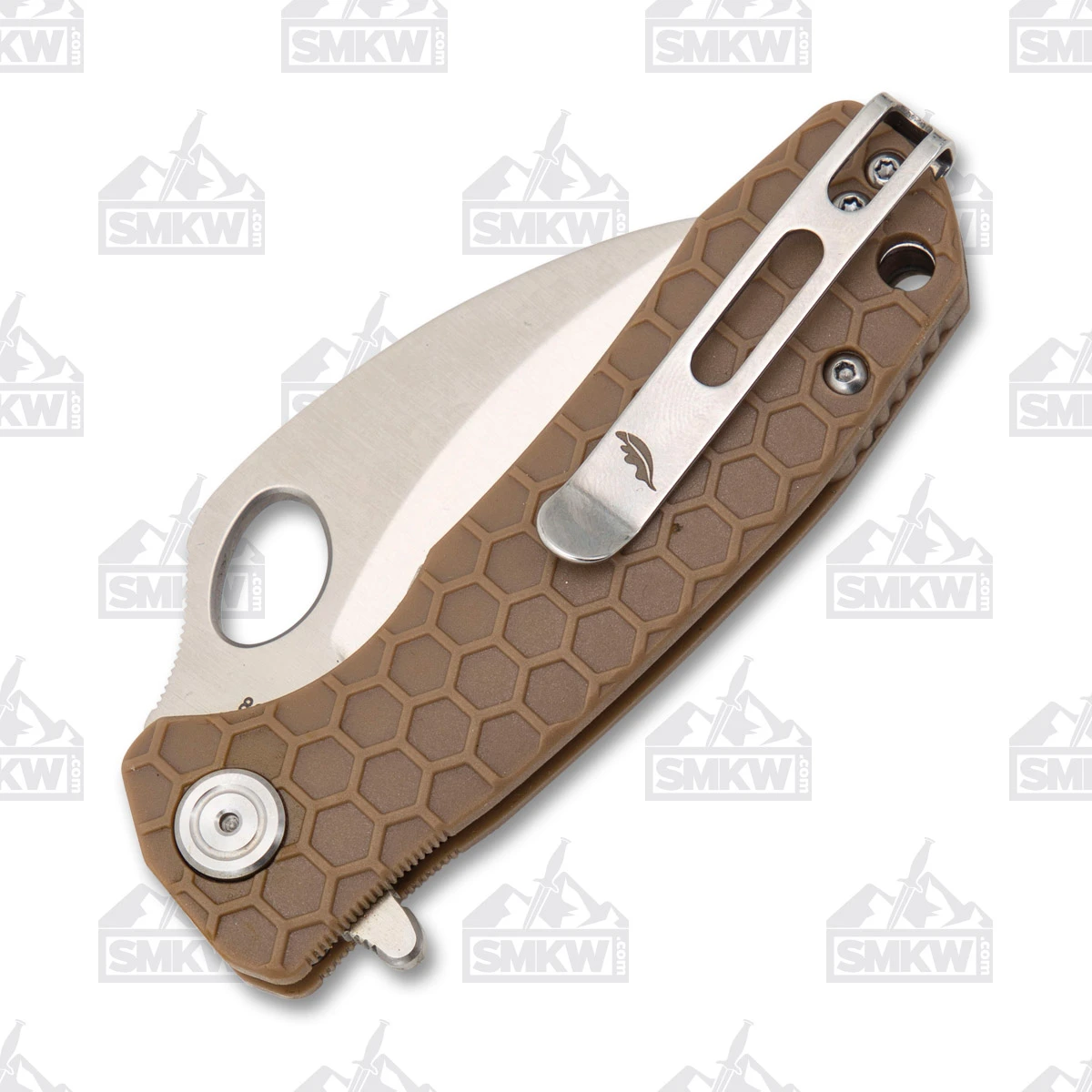 Honey Badger Knives Small Claw Folding Knife Tan FRN 2.75in Satin Blade HB1142 View 6