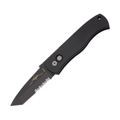 ProTech Emerson CQC7 Automatic Knife Partially Serrated Black Tanto/Black Aluminum AUPTE7T04 View 2