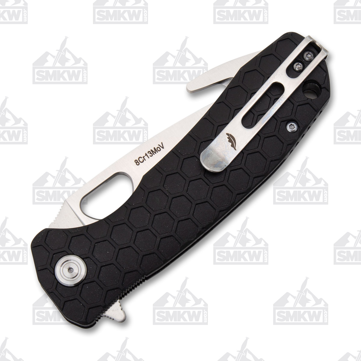 Honey Badger Large Hook Flipper Black 3.63in Plain Satin Blade HB1251 View 7