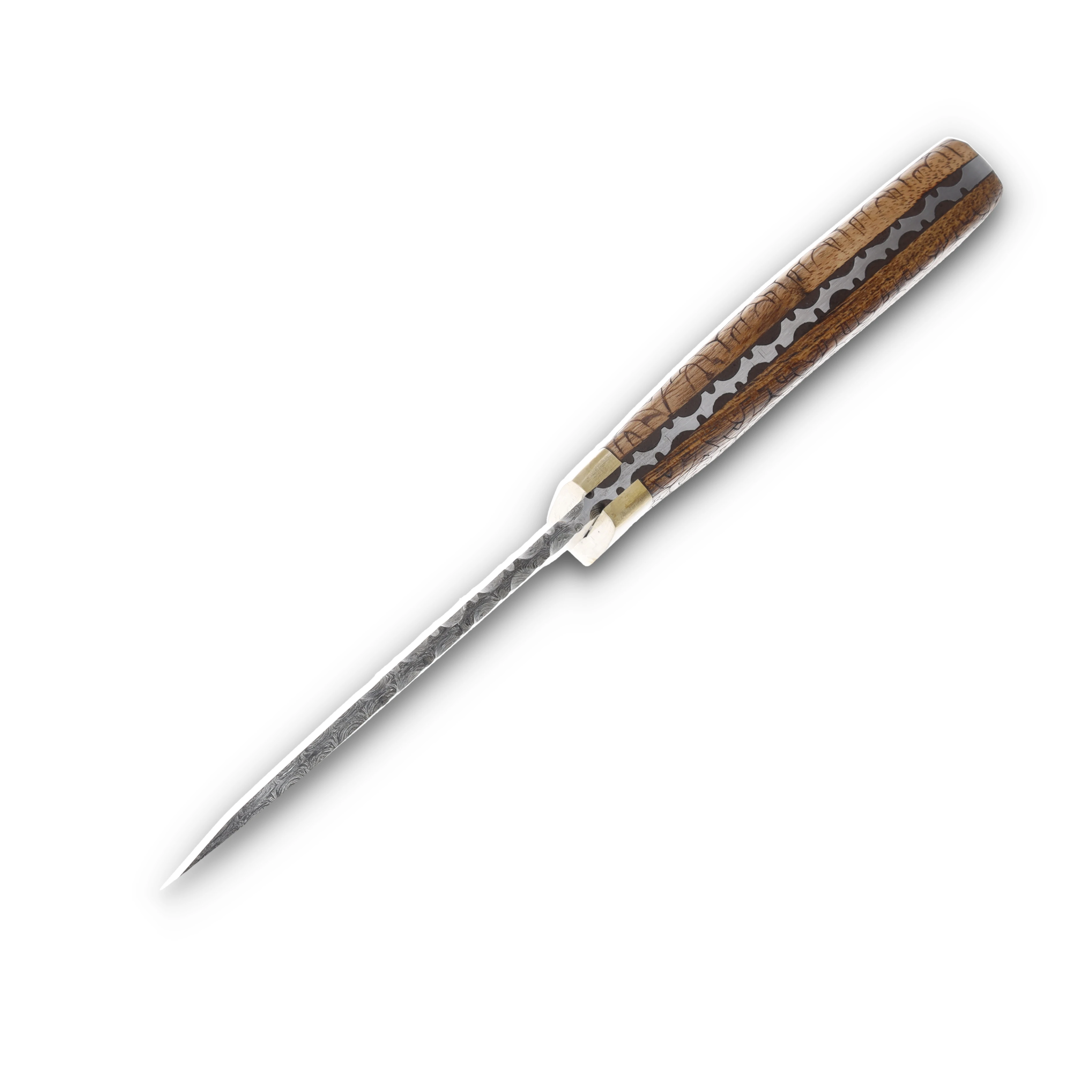 Szco Celtic Knot Fixed Blade Knife Damascus/Wood Grain with Leather Sheath DM1208 View 5