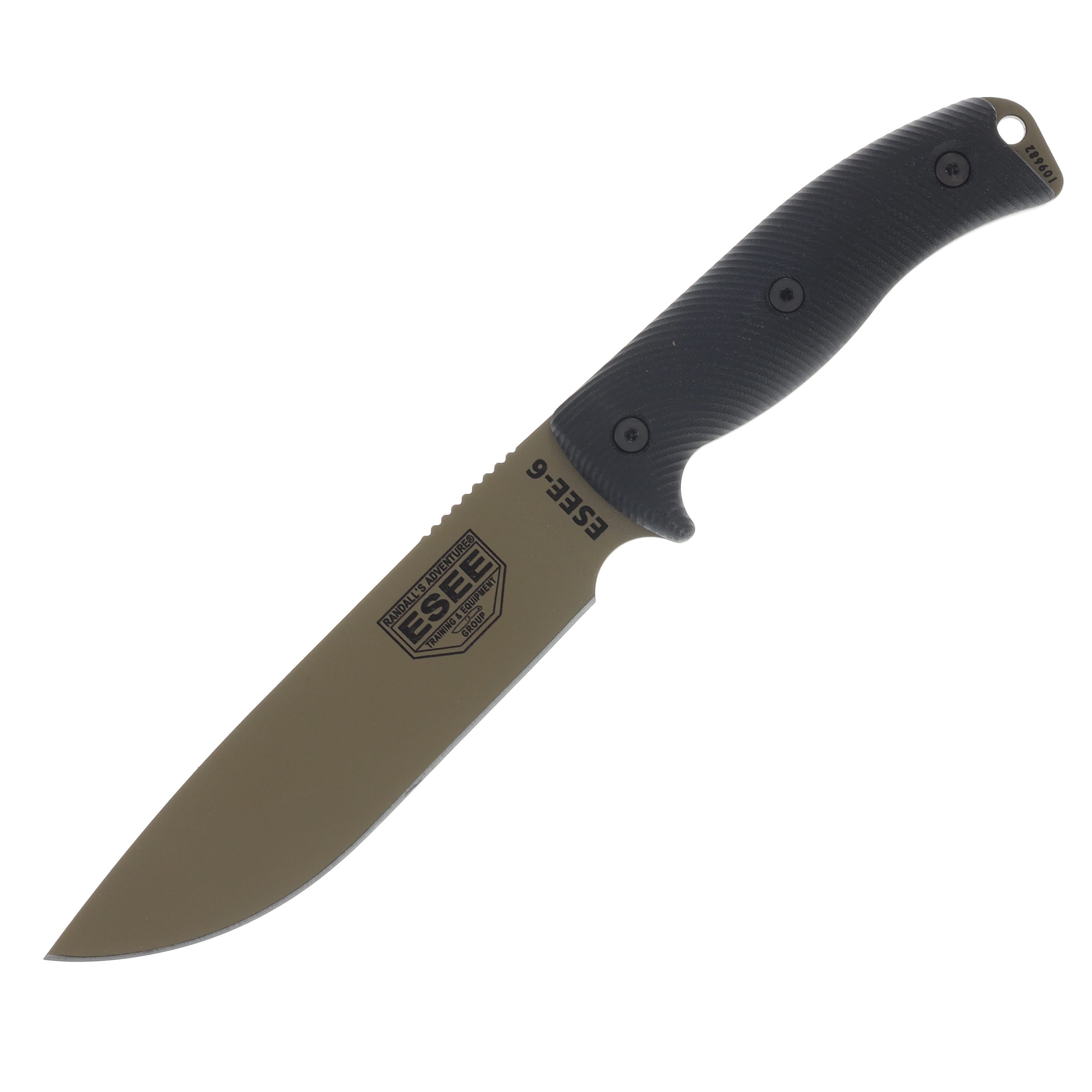 ESEE 6 Dark Earth Blade 3D Black G-10 Handle Fixed Blade Knife ESEE6PDE001 View 4