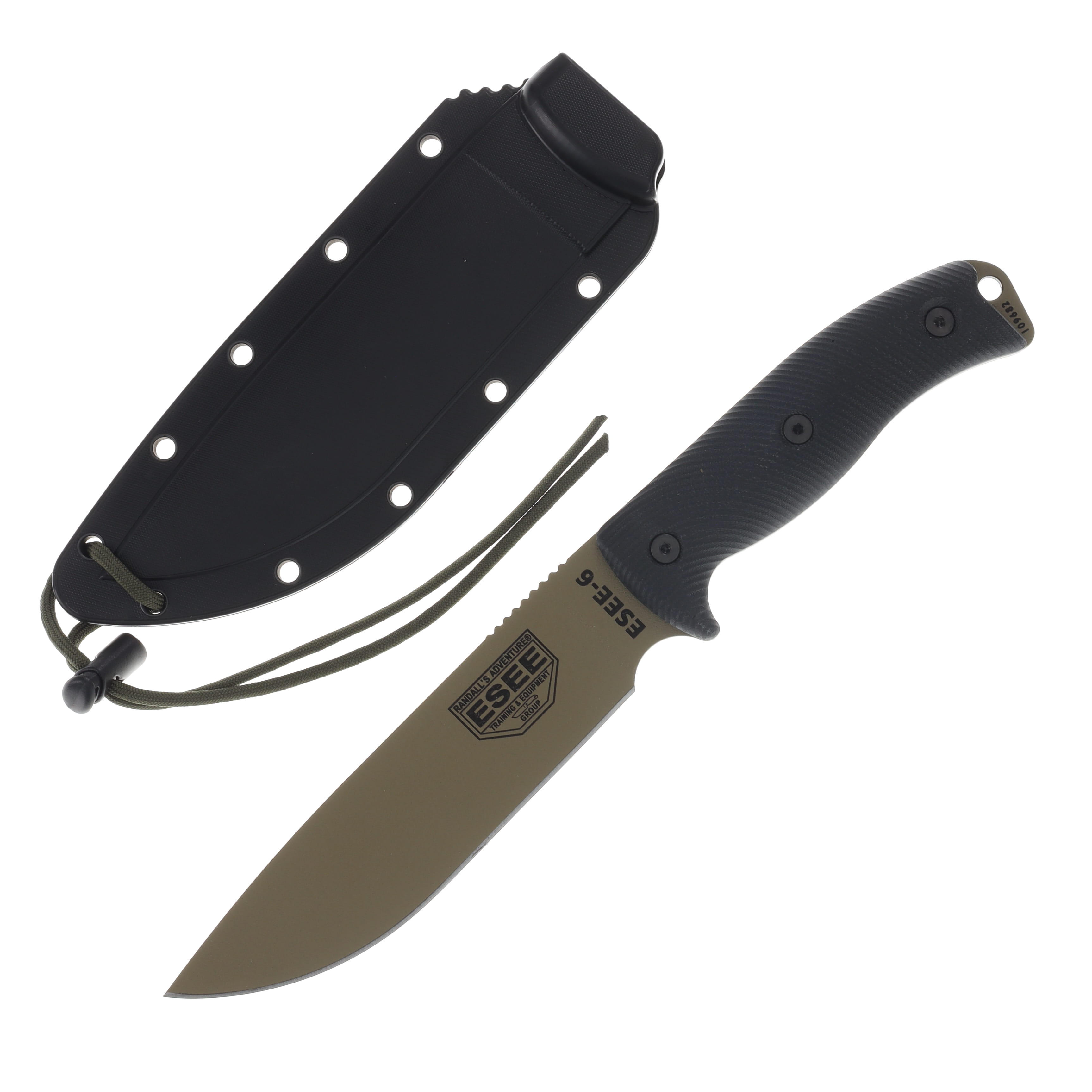ESEE 6 Dark Earth Blade 3D Black G-10 Handle Fixed Blade Knife ESEE6PDE001 View 1