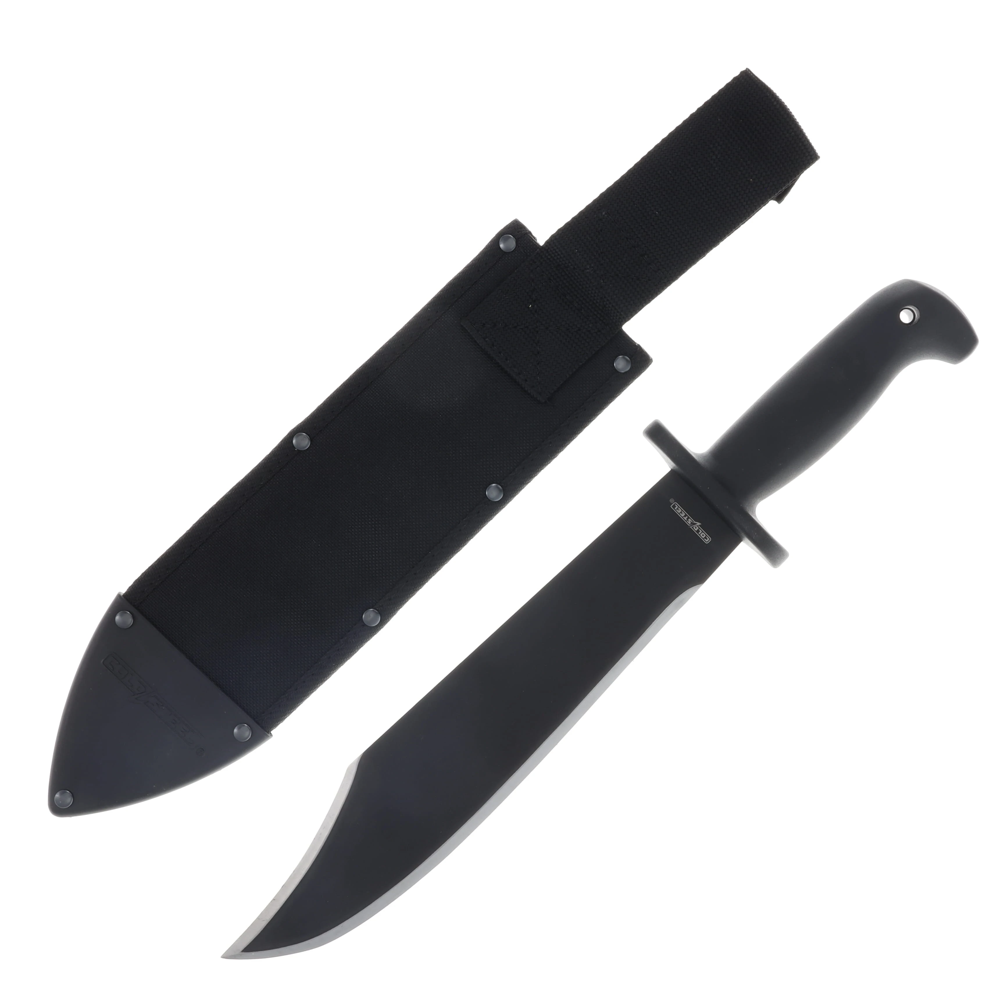 Cold Steel Black Bear Bowie Knife 12 Inch Plain Black Powder Clip Point CS97SMBWZ View 2