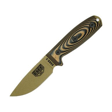 ESEE 3 Fixed Blade Coyote and Black 3D G10 3.88in Plain Dark Earth ESEE3PMDE005 View 1