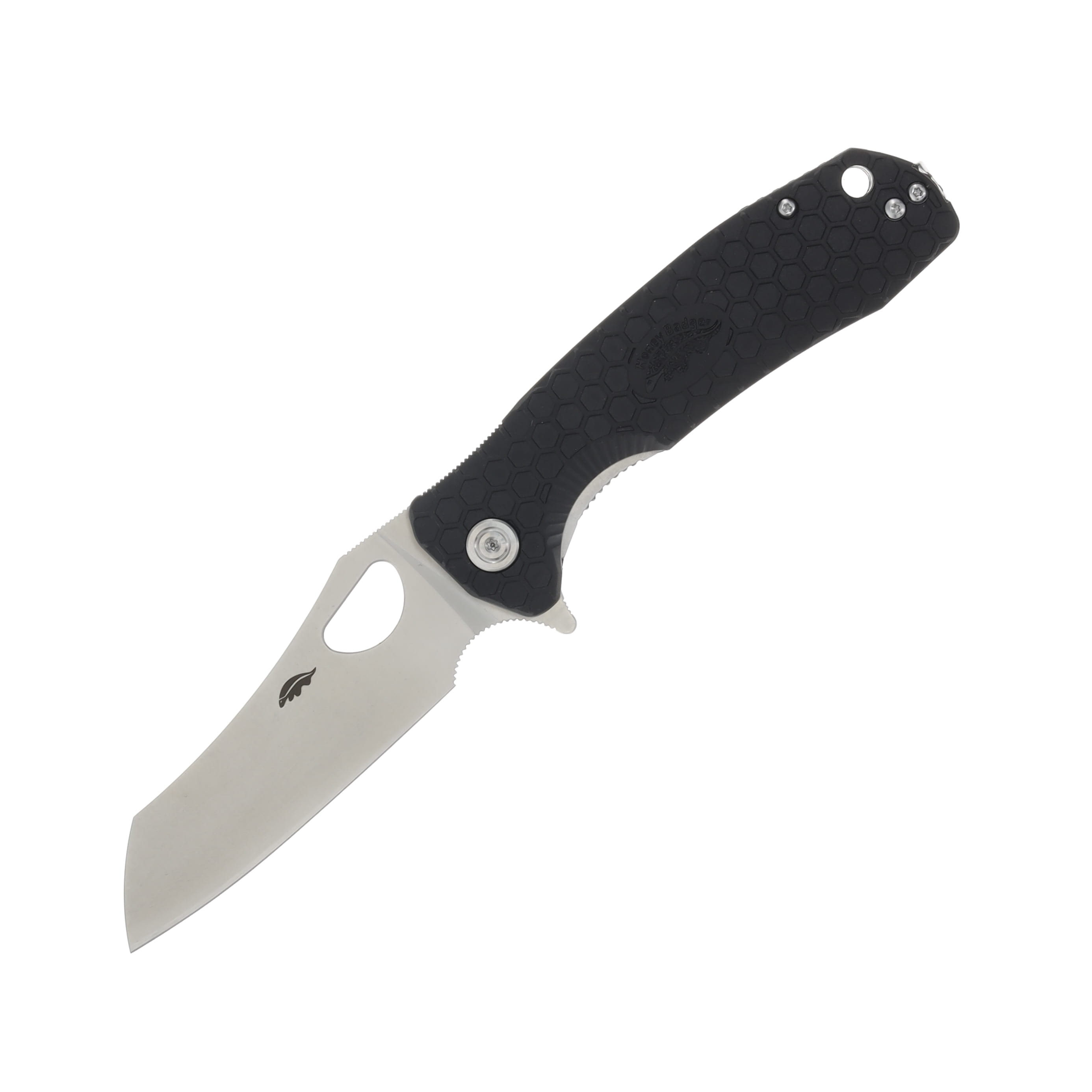 Honey Badger Large Wharncleaver Knife Black 3.63in Satin Plain Blade HB1031 View 1