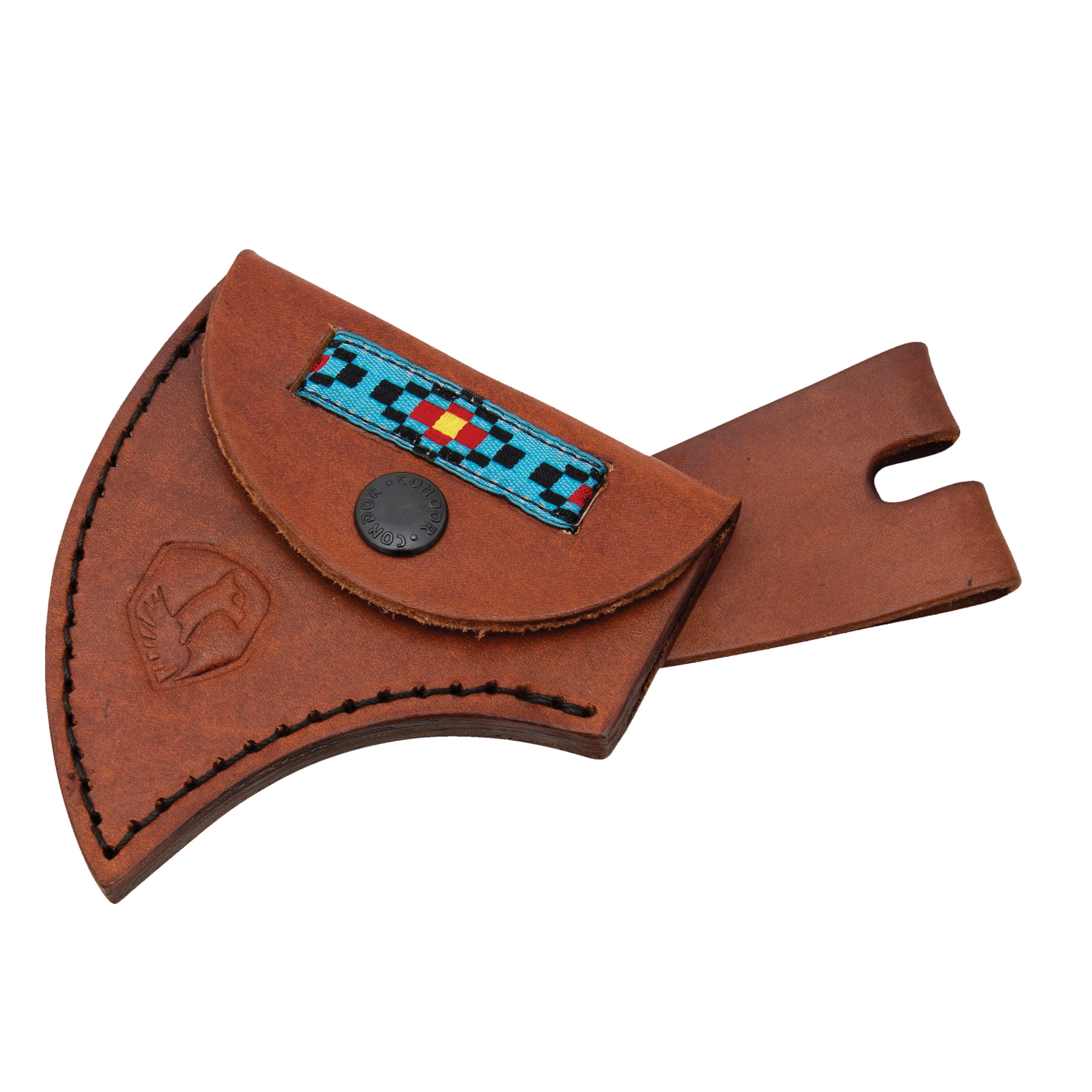 Condor Tool and Knife Blue River Tomahawk 1075/Walnut and Reconstituted Turquoise Stone with Leather Sheath CTK2826HC View 6