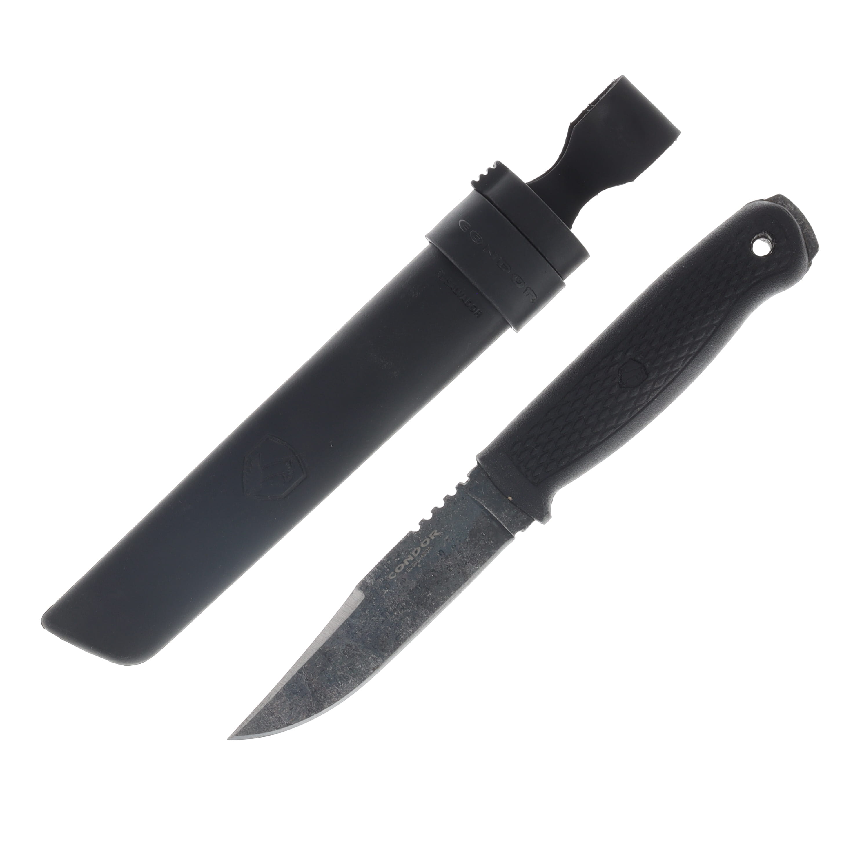 Condor Tool and Knife Bushglider Knife Black Fixed 4.25in Clip Point Blade CTK395042HC View 1