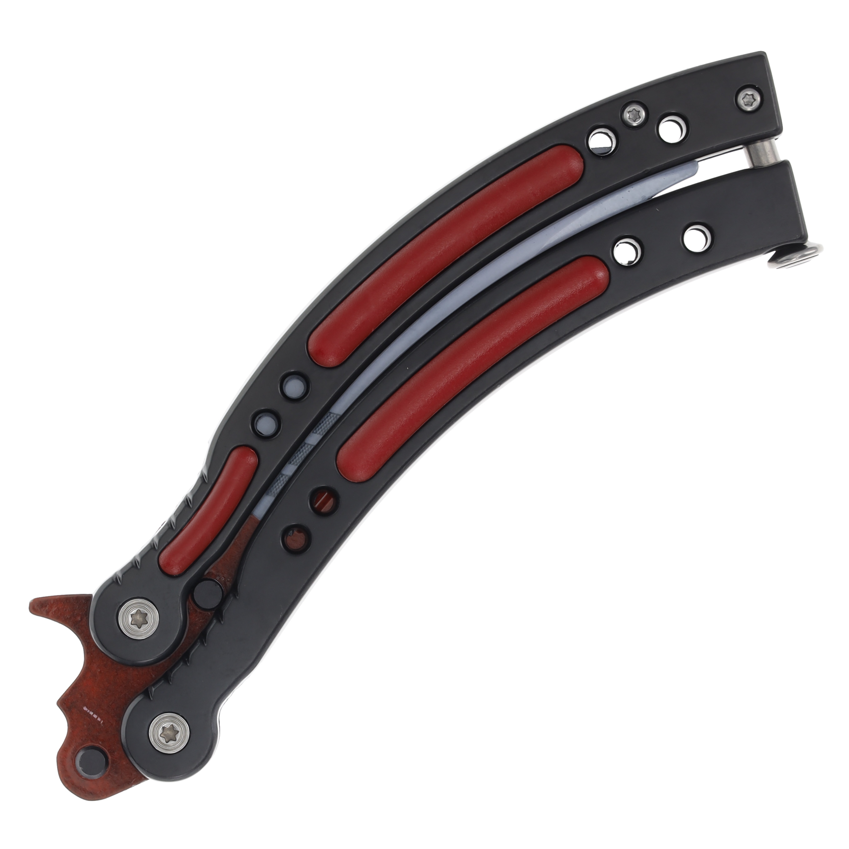 Balisong Trainer Black Red NTPBF14T View 5