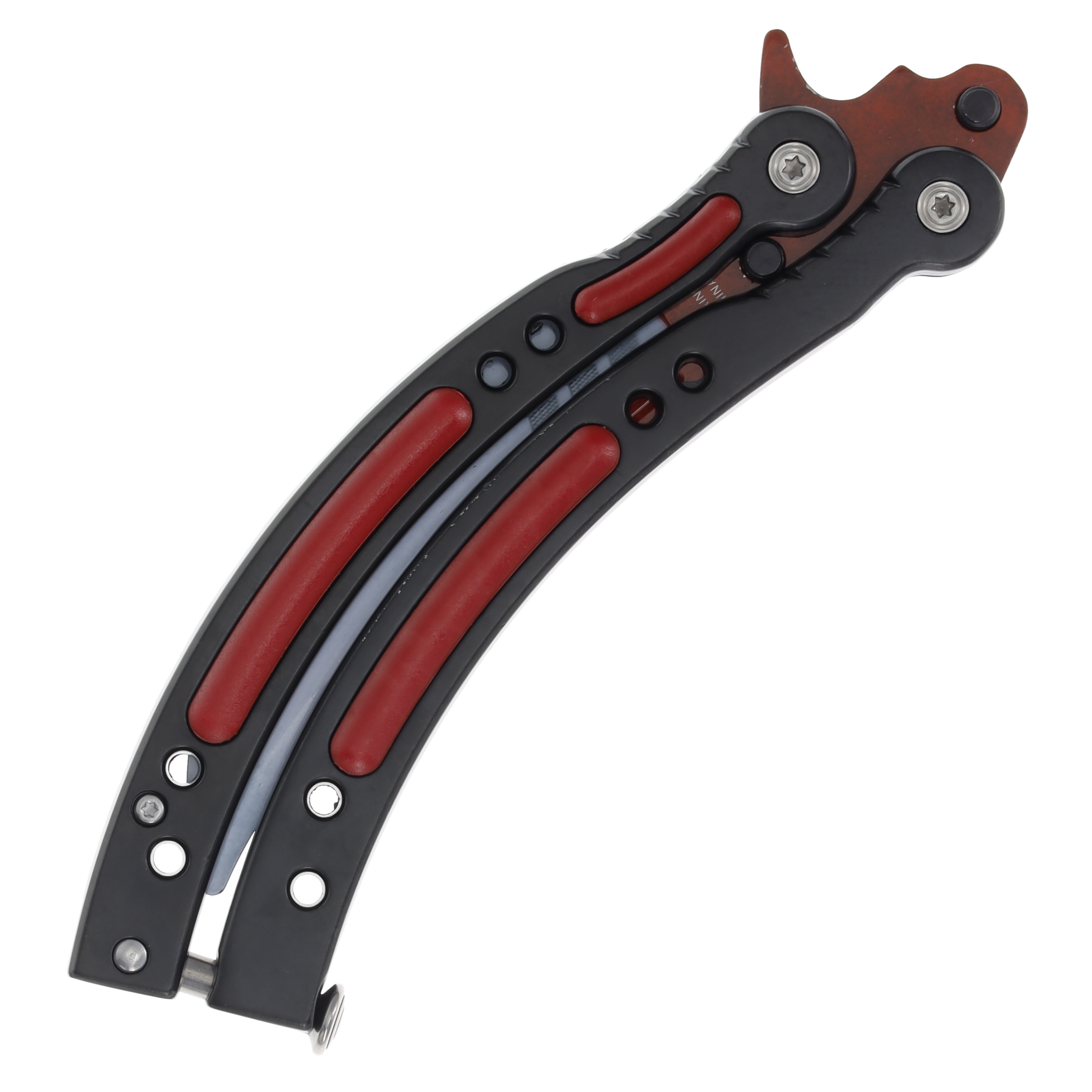 Balisong Trainer Black Red NTPBF14T View 6