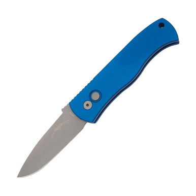 ProTech Emerson CQC7 Automatic Knife Matte Gray Drop Point/Blue Aluminum AUPTE7A1BLUE View 2