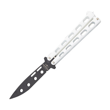 Bear & Son Balisong Trainer White Carbon View 1
