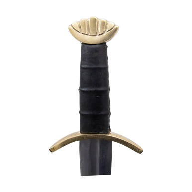Szco 36.50in Viking Sword Black Faux Leather Wrapped Handle-Wood Scabbard View 8