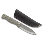 Condor Tool and Knife Bushlore Fixed Blade Knife Satin 1075/Gray Micarta with Leather Sheath CTK23243HCM View 2