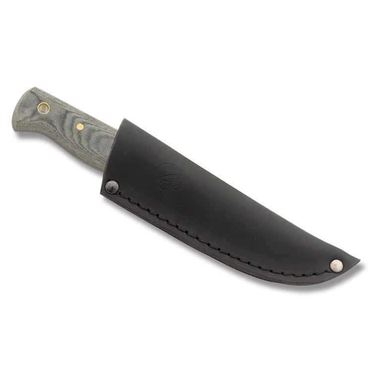 Condor Tool and Knife Bushlore Fixed Blade Knife Satin 1075/Gray Micarta with Leather Sheath CTK23243HCM View 4