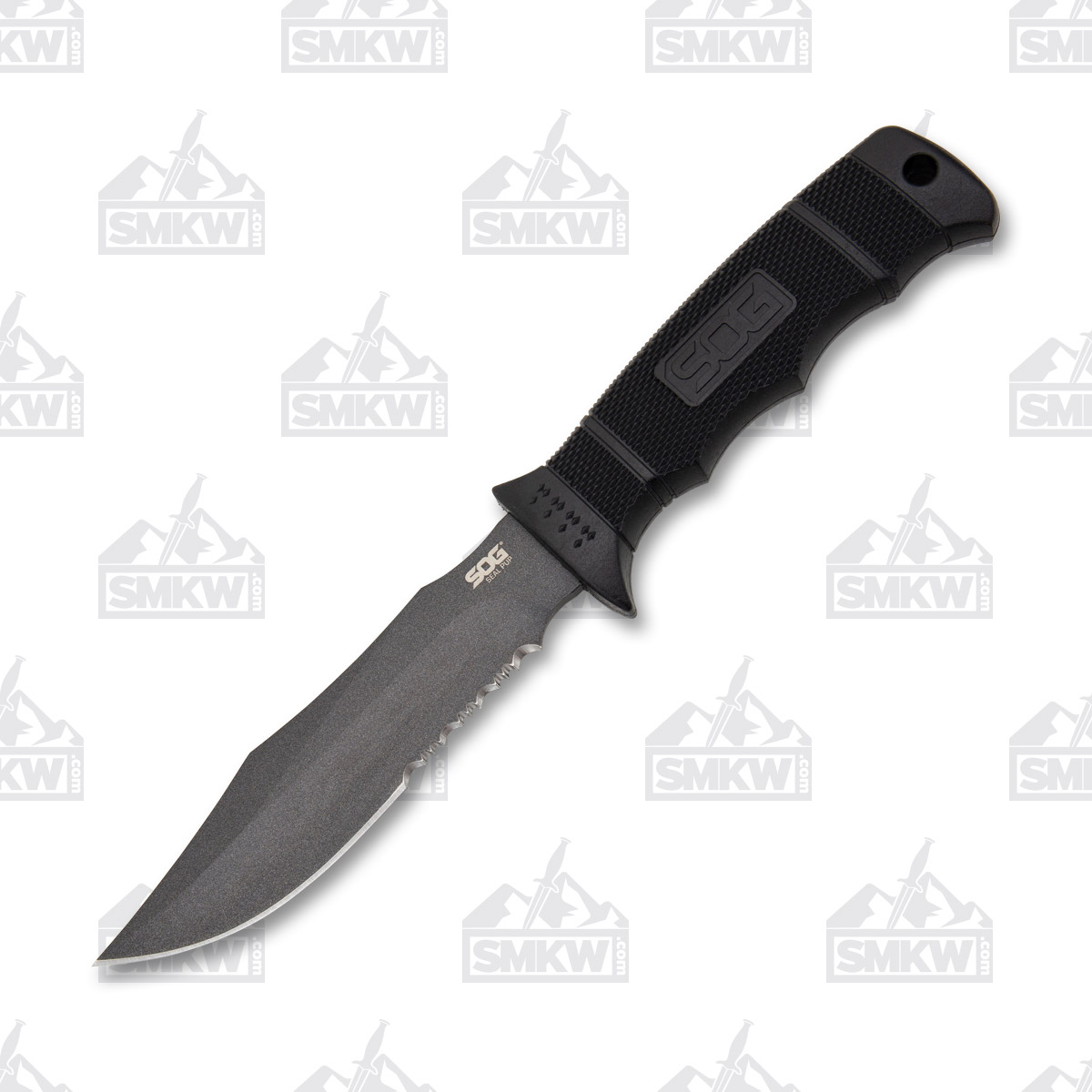 SOG Knives Seal Pup Fixed Blade Knife 4.75in Black PS Clip Point SOGM37NCP View 3