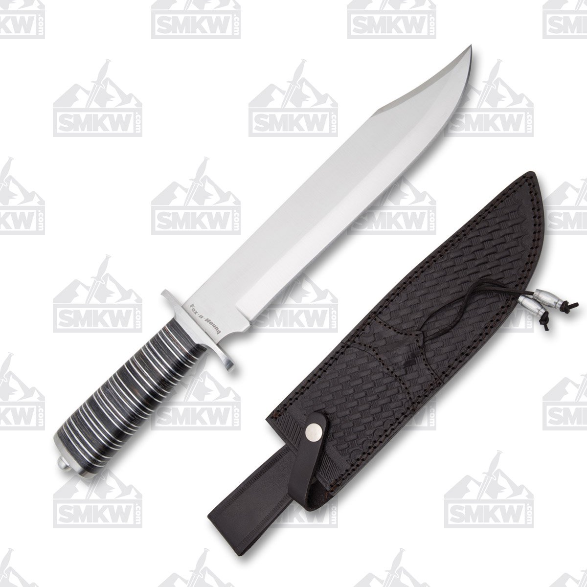 Fox-N-Hound Stacked Bowie Knife Black Pakkawood Handle W/Sheath