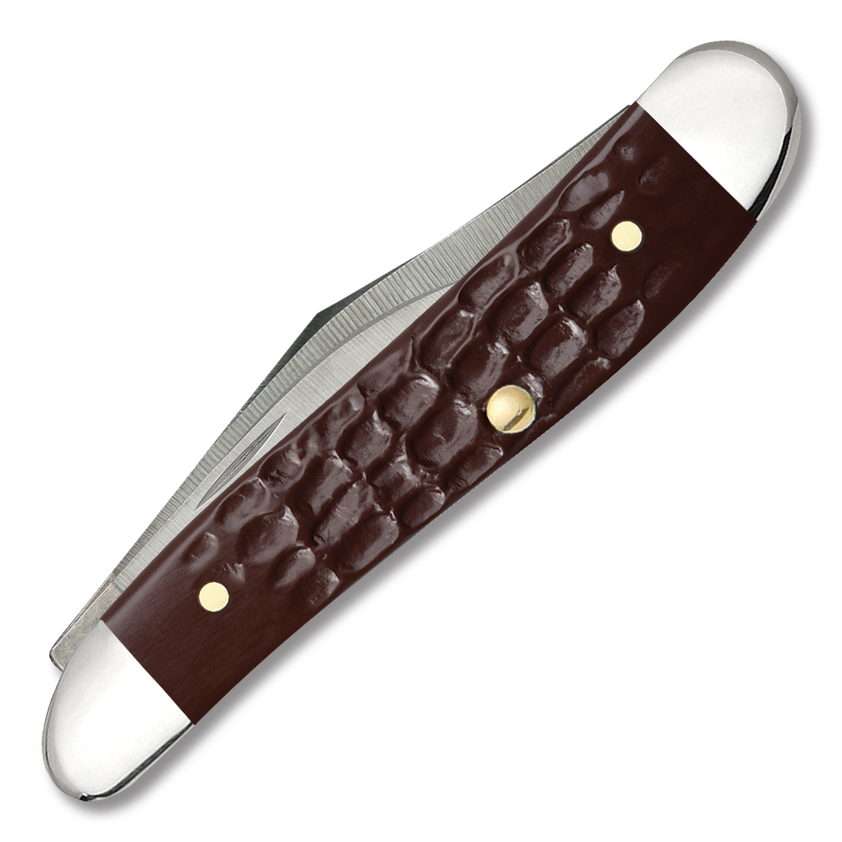 Case Jigged Brown Synthetic Peanut Folding Knife CA6220 View 2