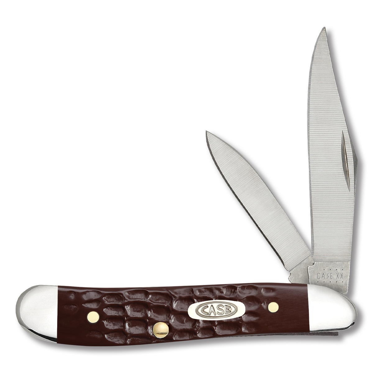 Case Jigged Brown Synthetic Peanut Folding Knife CA6220 View 1