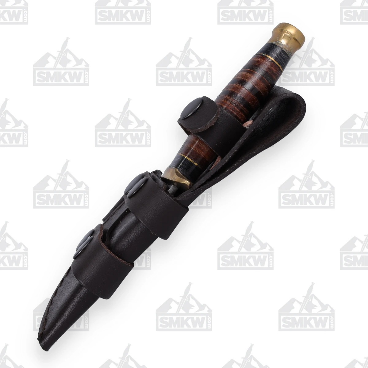 Marbles Knives Small Skinner Fixed Blade Stacked Leather 3.25in Trailing Point MR588 View 9
