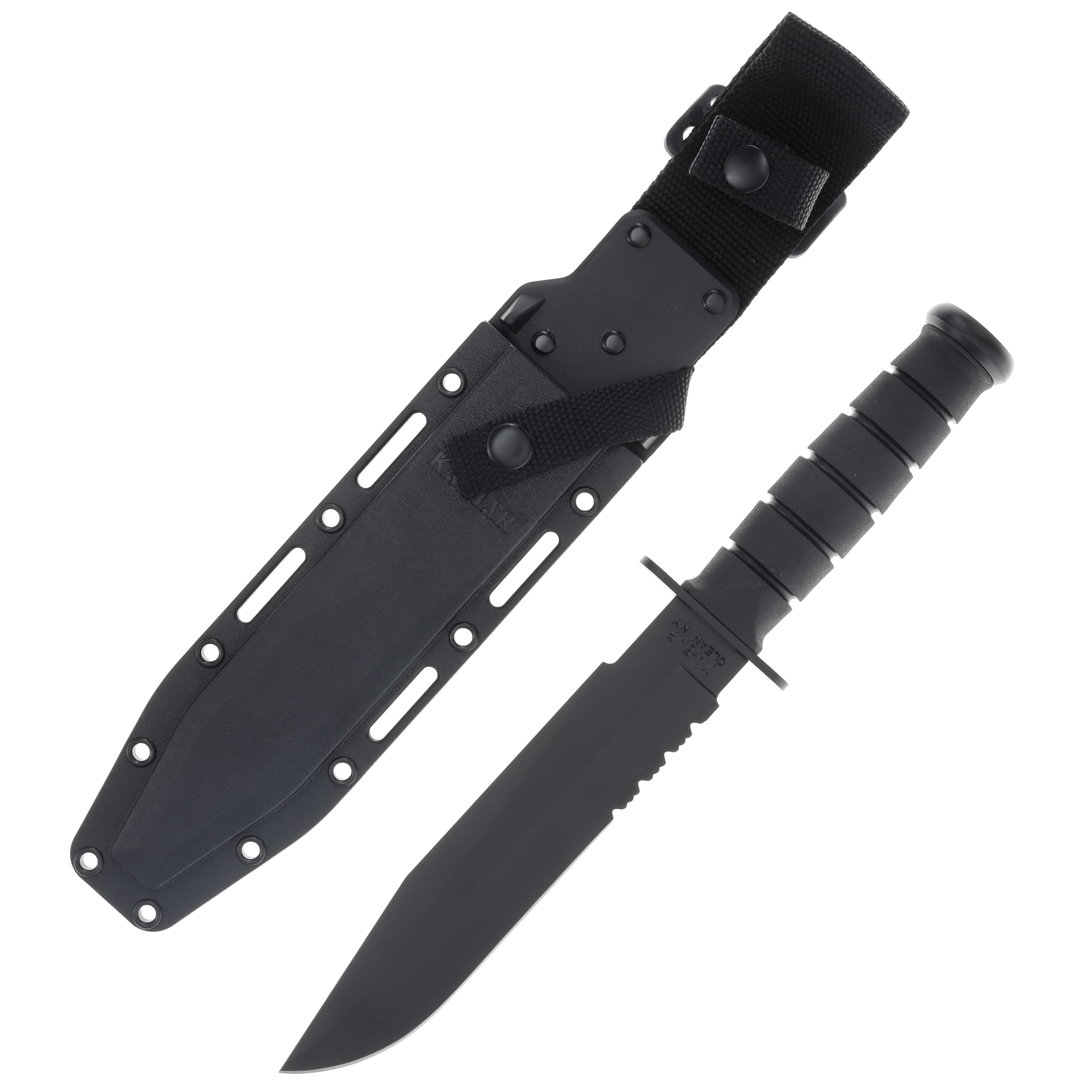 KA-BAR Fixed Blade Fighting Knife 8" Half Serrated Black 1095 Carbon Steel KA1271 View 1