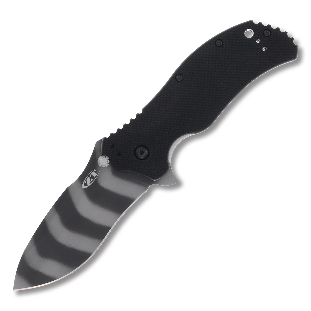 Zero Tolerance 0350TS 3.25 Inch Plain Tiger Stripe Recurve Drop Point ZT0350TS View 1