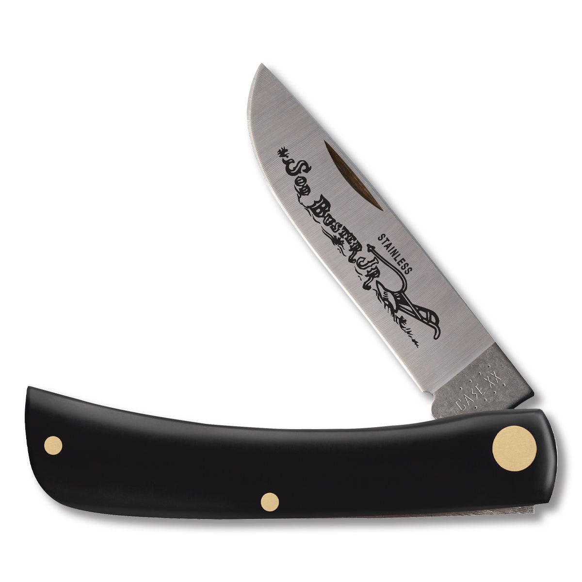 Case Black Composition Sod Buster Jr Folding Knife CA2137SS View 2